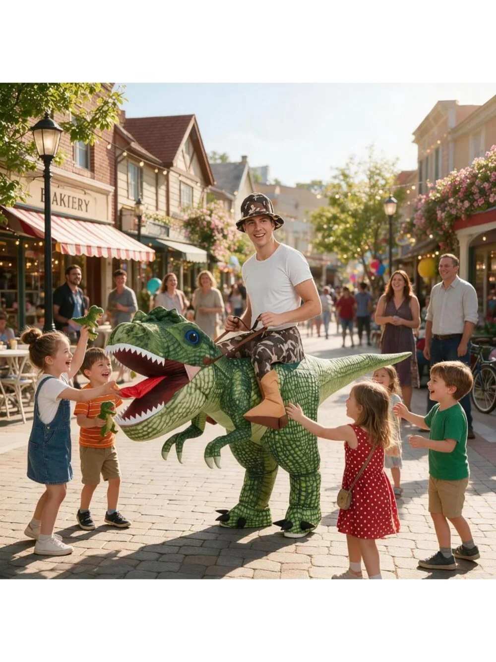 Inflatable T-Rex Dinosaur Costume for Adults - Fun Blow Up Suit for Halloween
